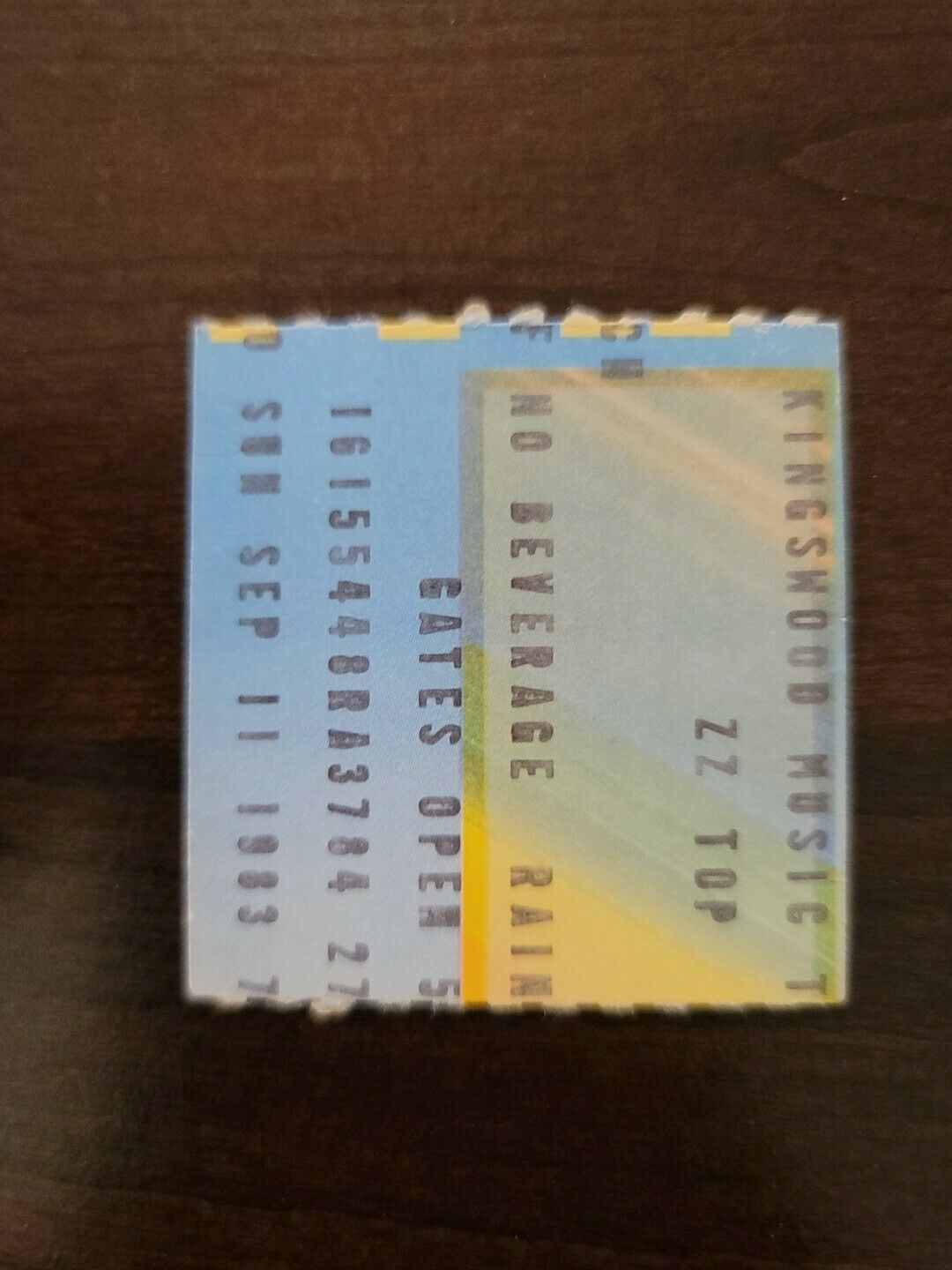 ZZ Top 1983, Toronto Kingswood Music Theater Original Concert Ticket Stub
